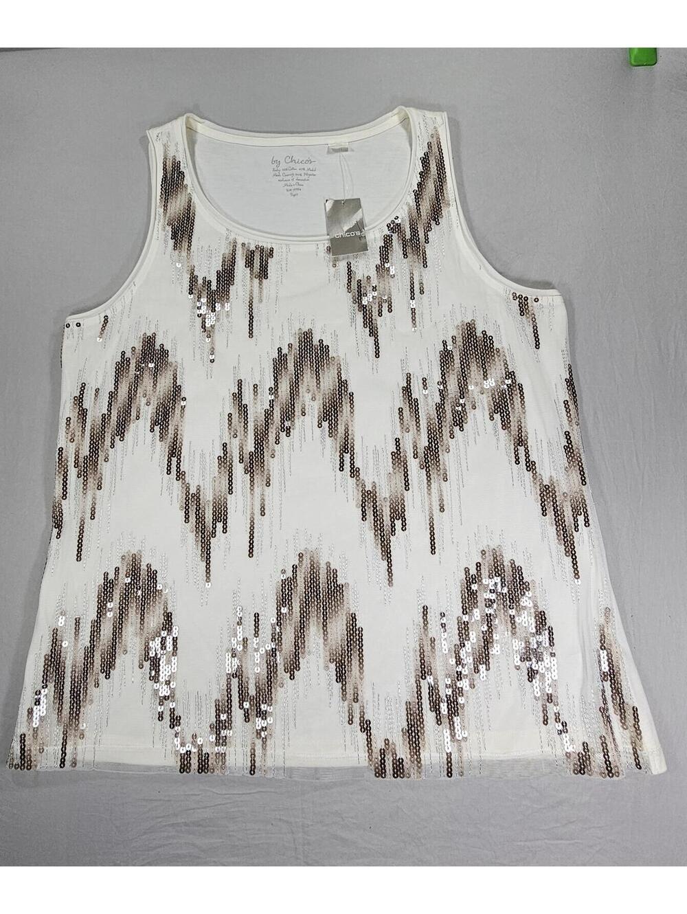 Chico's Sequin Embellished Tank Top. Size US large/12